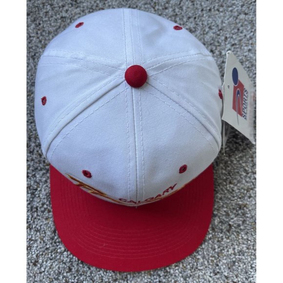 Vintage 90’s Calgary Flames NHL Sports Specialties Script Snapback Cap Hat - NWT - Picture 7 of 11